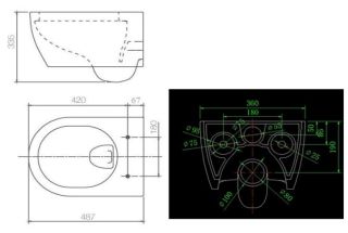 УНИТАЗ ПОДВЕСНОЙ SSWW CT2037V
